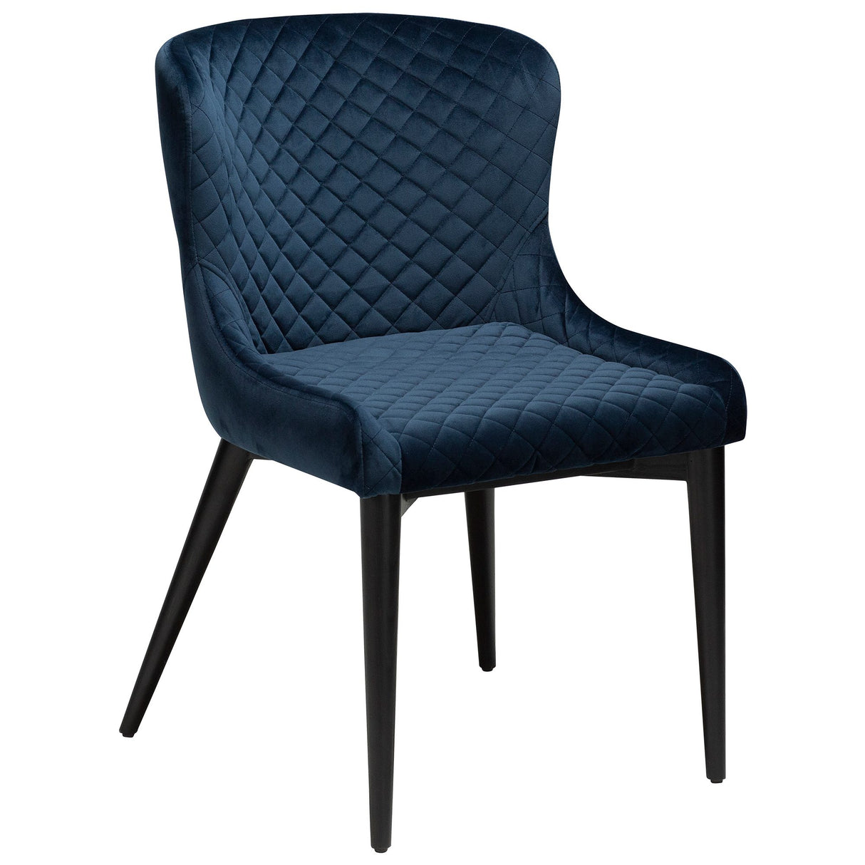 Vetro Stol Midnight Blue Velvet, Black Oak