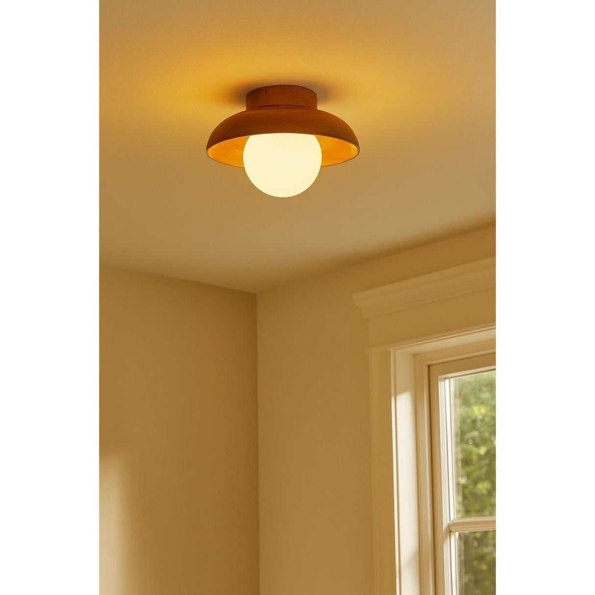 Hand-T (H 24 cm) Vägglampa Ek vit