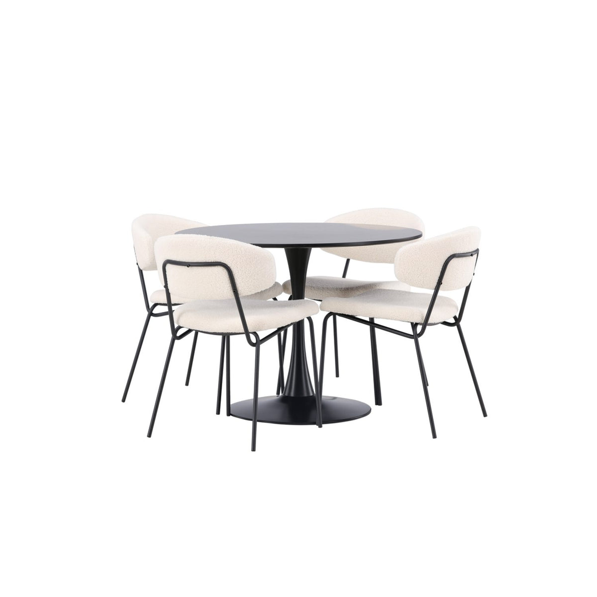 Glade, Chico Rund matgrupp Vit, Svart, ⌀100