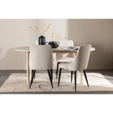 Andy, Leone Ovalt matgrupp Beige,Svart, Vitlaserad, 180 x 90