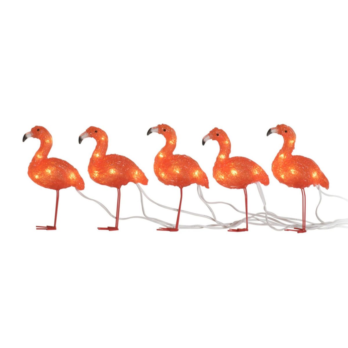 Flamingor akryl 5st LED Ljusdekoration Ute