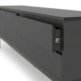 Lorenza (180 x 55 x 40 cm) TV-bänk Antracit trä svart svart