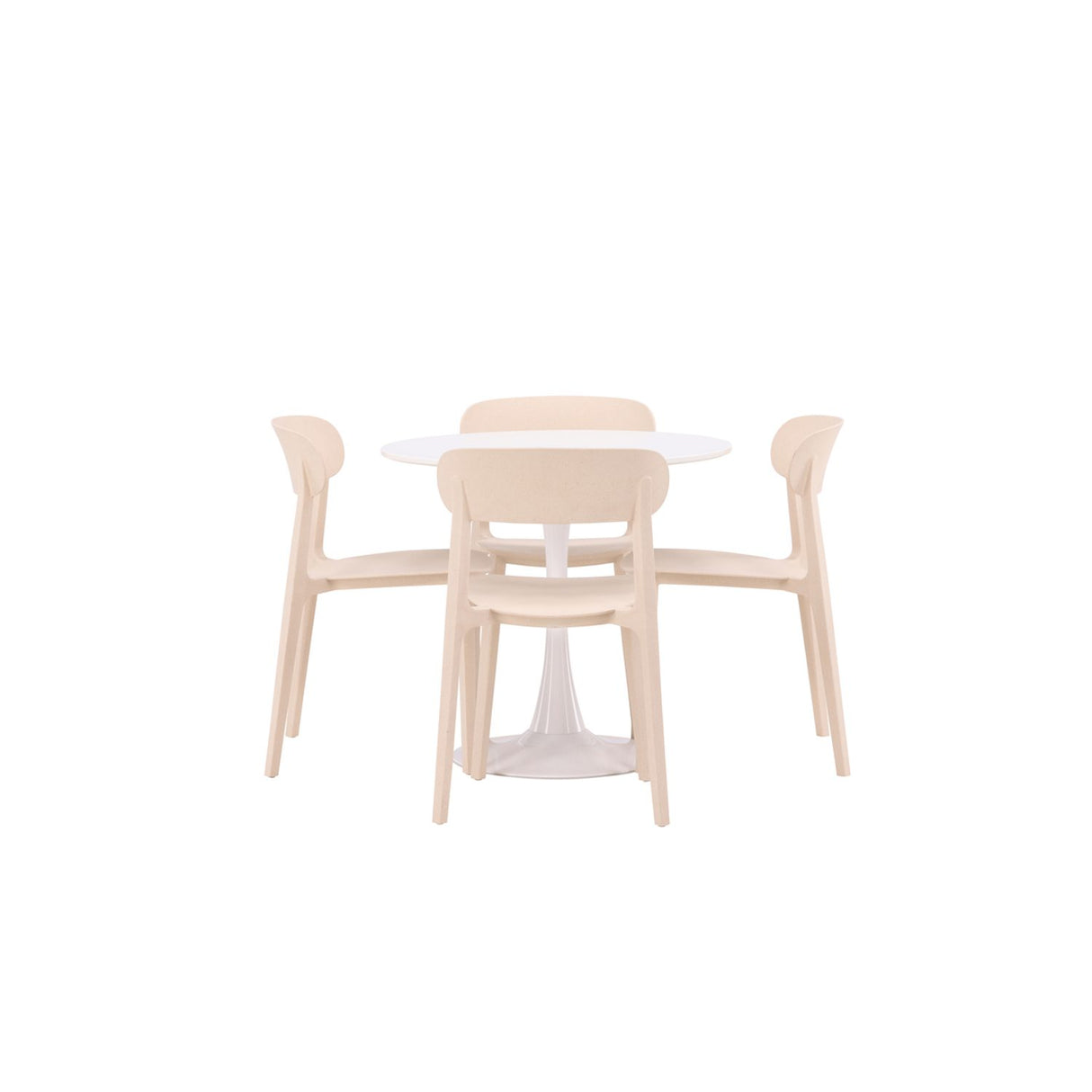 Hamden, Åstol Rund matgrupp Beige, Vit, ⌀80