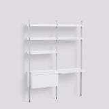 Pier System 12 2 sektioner 162 × 46,5 × 209 cm Hyllsystem PS White, Klaranodiserad aluminium