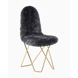 Cactus Sheepskin Stol Guld, Mörkgrå
