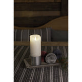 Vaxljus vitt med folie LED timer 4/8h 2xC Dekorationsljus El 7,5x20,5cm, Silver