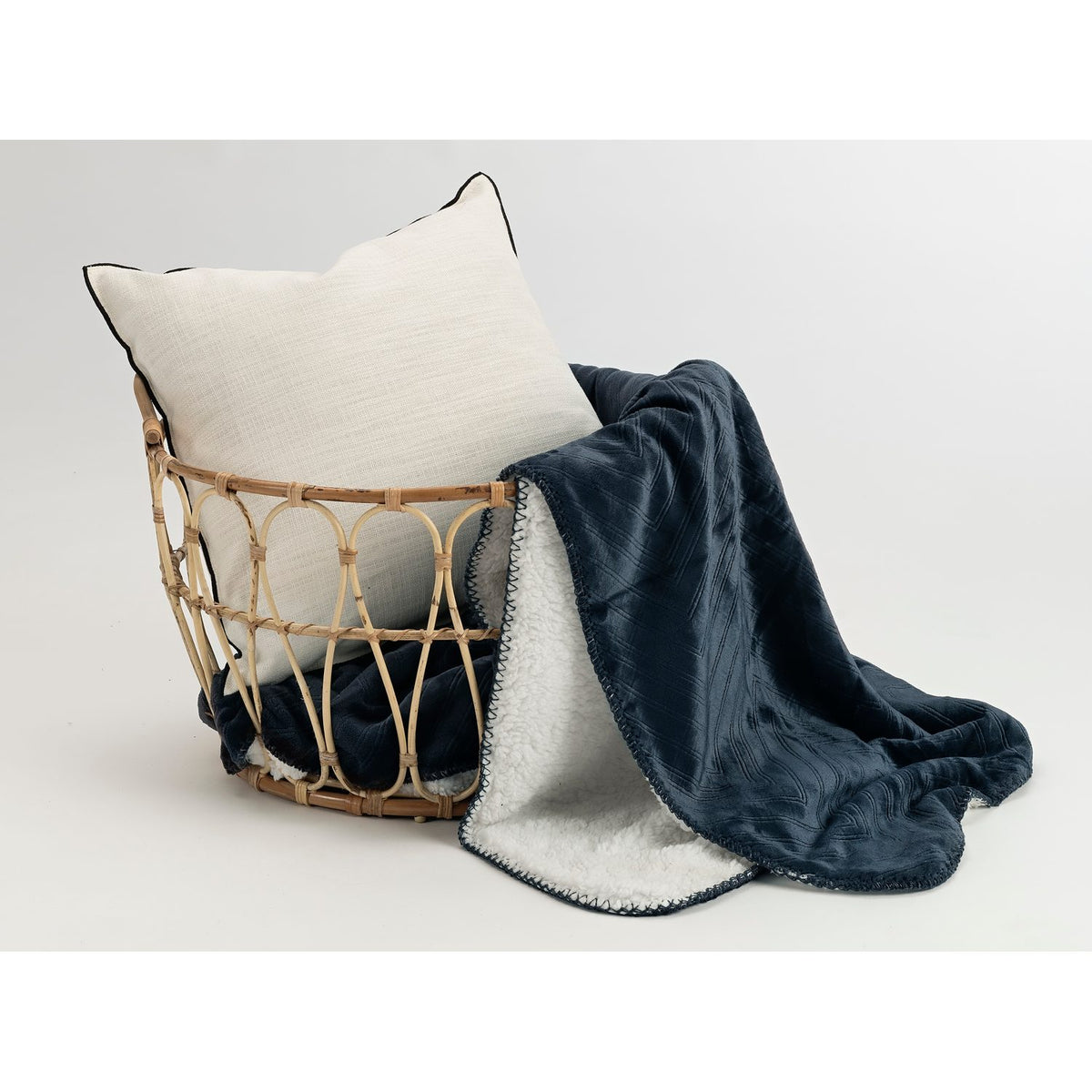Sherpa 130 x 170 cm Pläd Marinblå