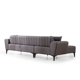 Jakarta (140-270 x 95 x 77 cm) Hörnsoffa-bäddsoffa Mörkgrå, Vänster