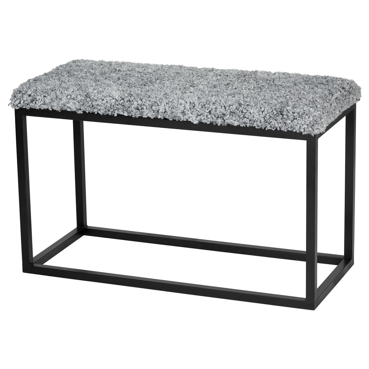 Palle Lumme 80x35x50 cm Bänk med Sittdyna Silver/Black