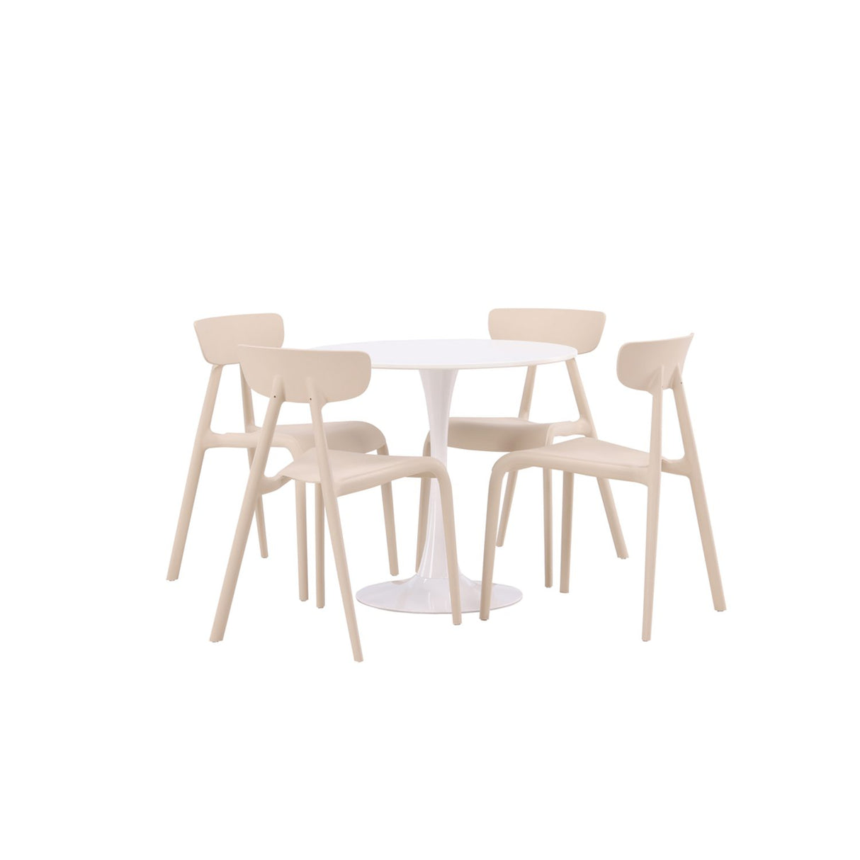 Hamden, Ursholmen Rund matgrupp Beige, Vit, ⌀80