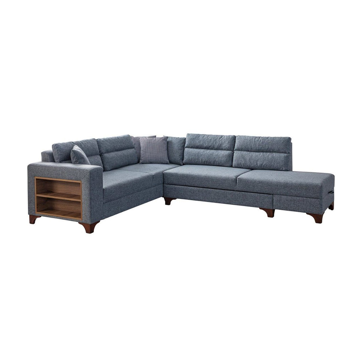 Porto (230 x 90 x 150 cm) Hörnsoffa-bäddsoffa Grå, Vänster