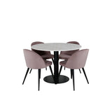 Estelle, Velvet Rund matgrupp Svart, Dusty Pink, Svart,Vit, ⌀106