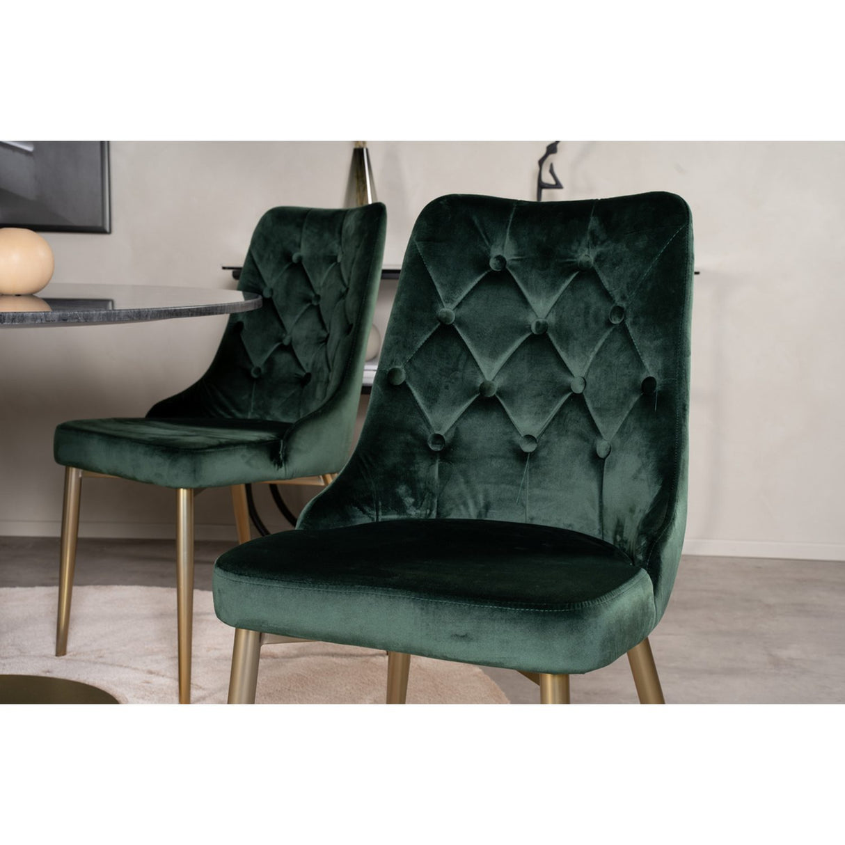 Estelle, Velvet Deluxe Rund matgrupp Guld