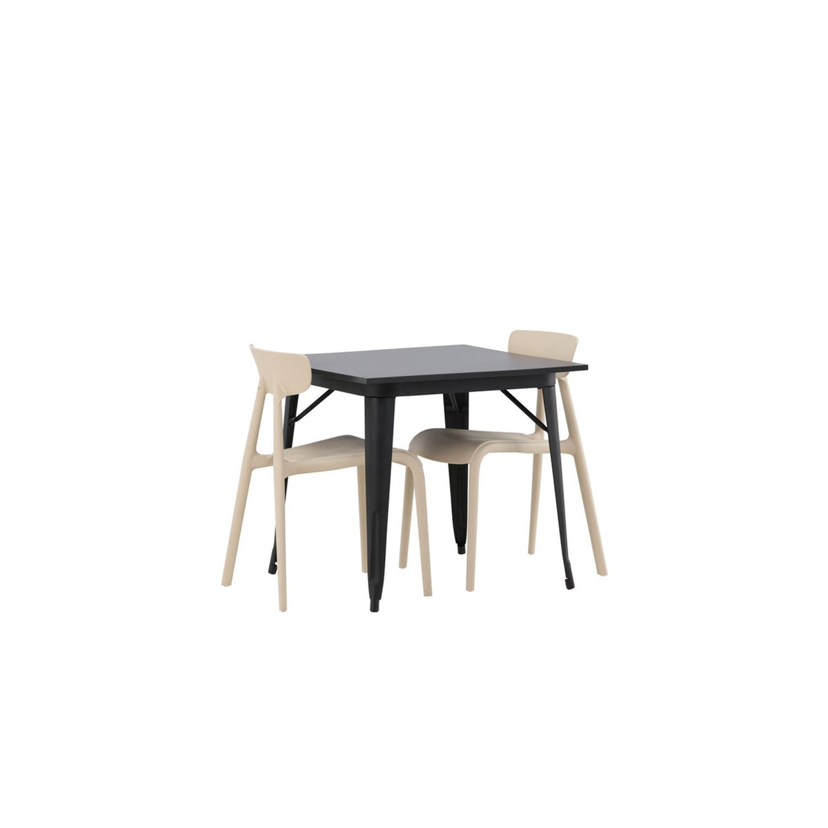 Tempe, Ursholmen Rektangulär matgrupp Beige, Svart, 80 x 80