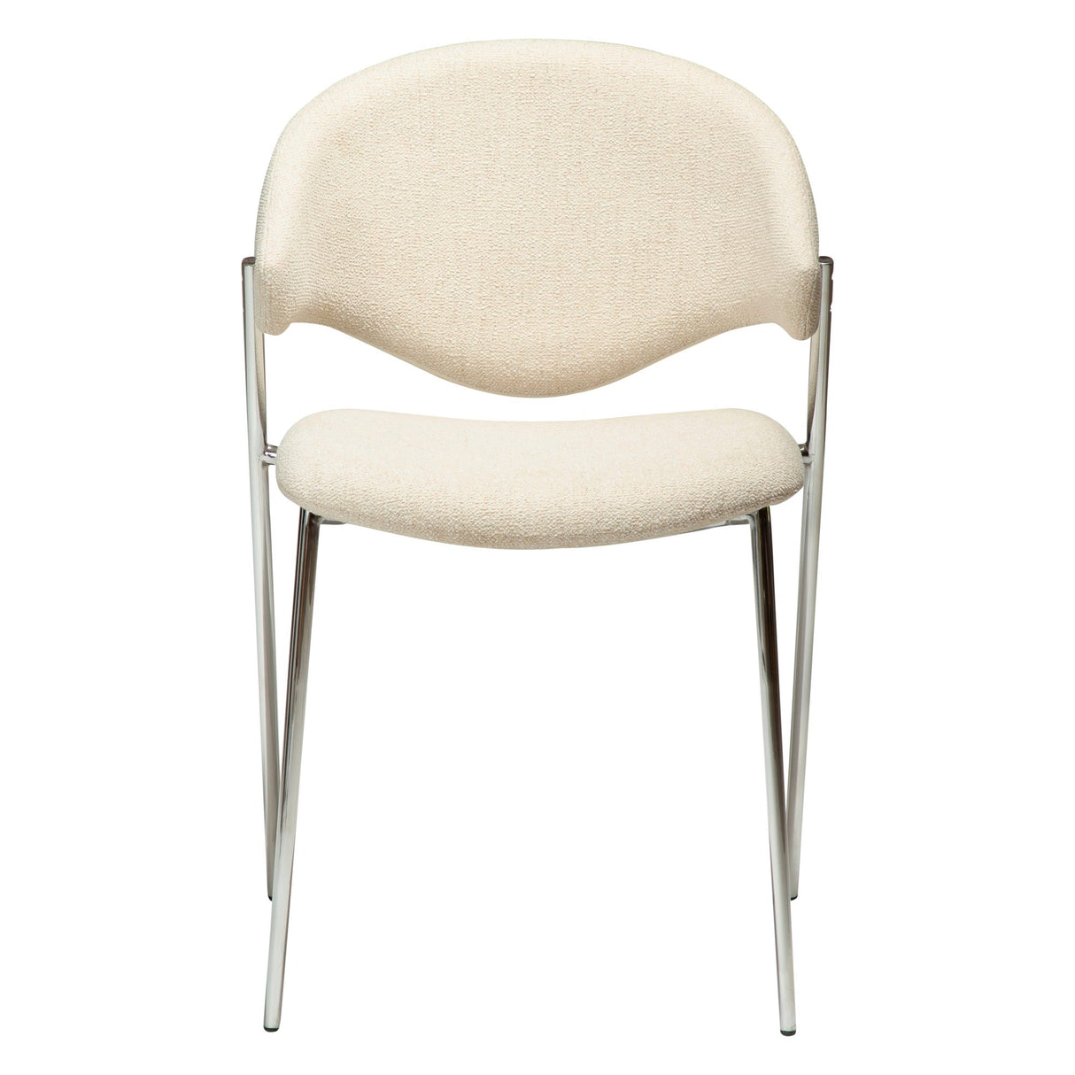 Zone Stol Simply Beige Bouclé, Chrome
