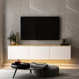 Reykjavik (160 x 35 x 32 cm) vit ek TV-bänk
