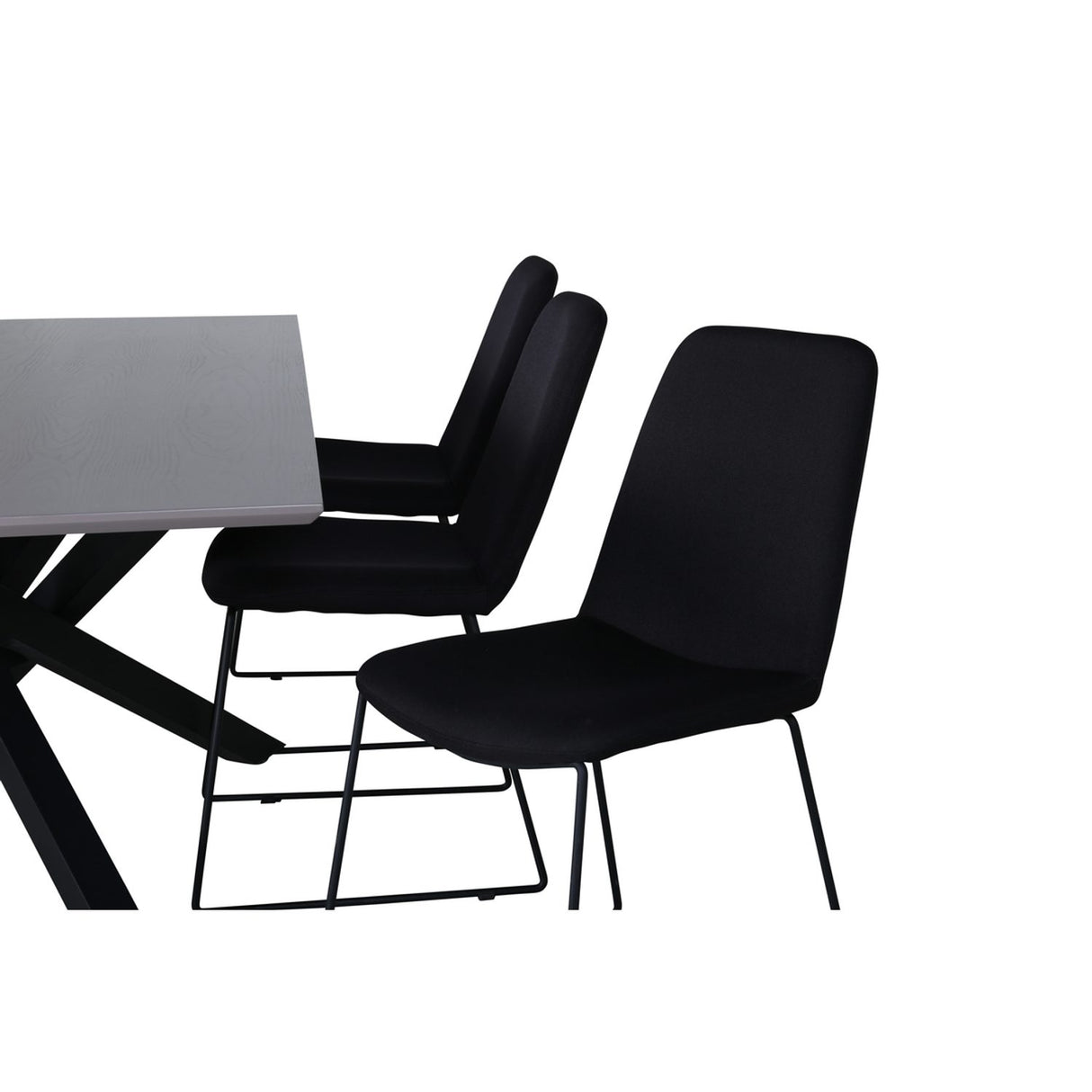 Piazza, Muce Rektangulär matgrupp Svart, Svart, mörkgrå, 180 x 90