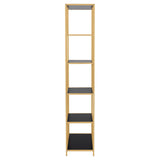 Seaford Bokhylla Asymmetrisk 185x77x35 cm Svart
