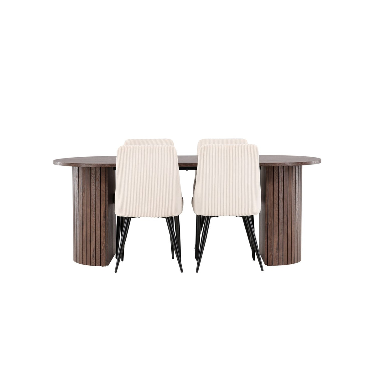 Härön, Leone Ovalt matgrupp Beige,Svart, Mocka, 200 x 90