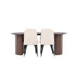 Härön, Leone Ovalt matgrupp Beige,Svart, Mocka, 200 x 90