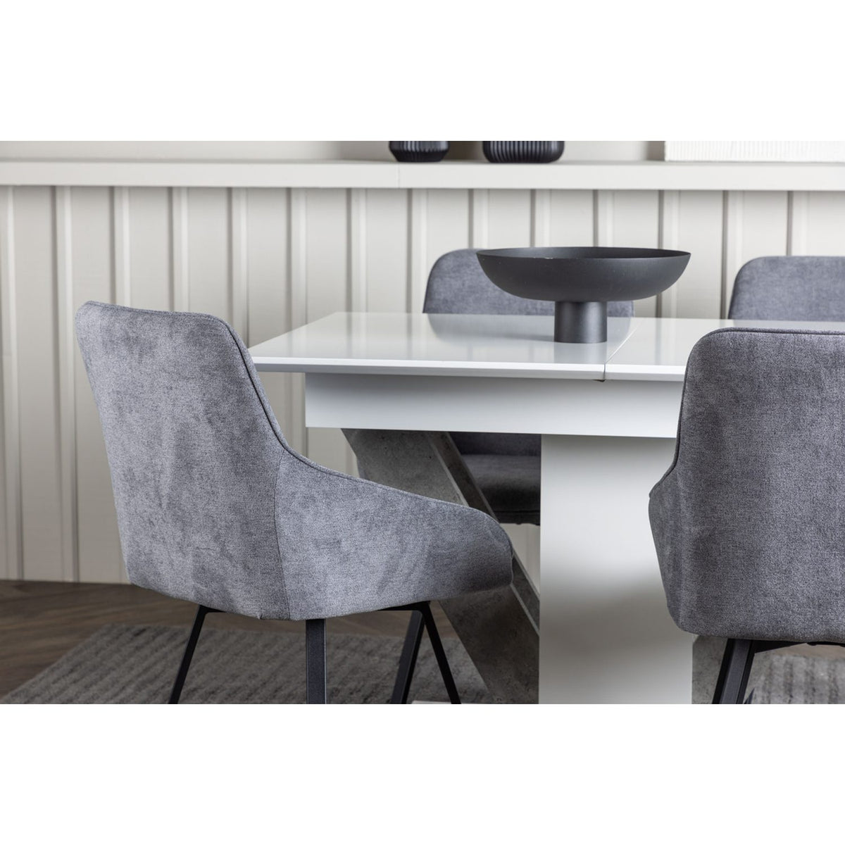 Disa, Rosie Rektangulär matgrupp Svart,Grå, Grå,Vit, 120 x 80