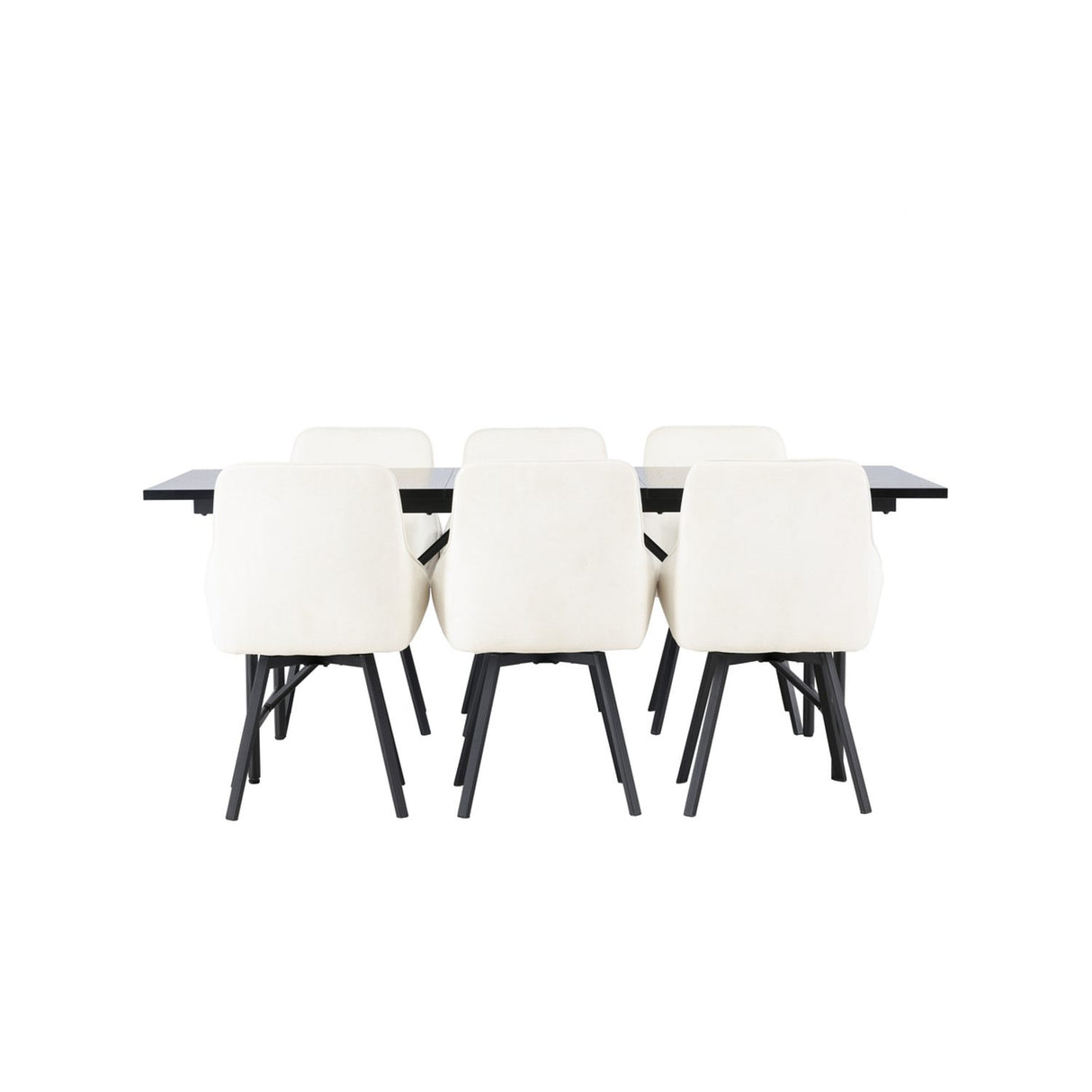 Rosie Rektangulär matgrupp Beige,Svart, Svart, 200 x 90