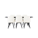 Rosie Rektangulär matgrupp Beige,Svart, Svart, 200 x 90