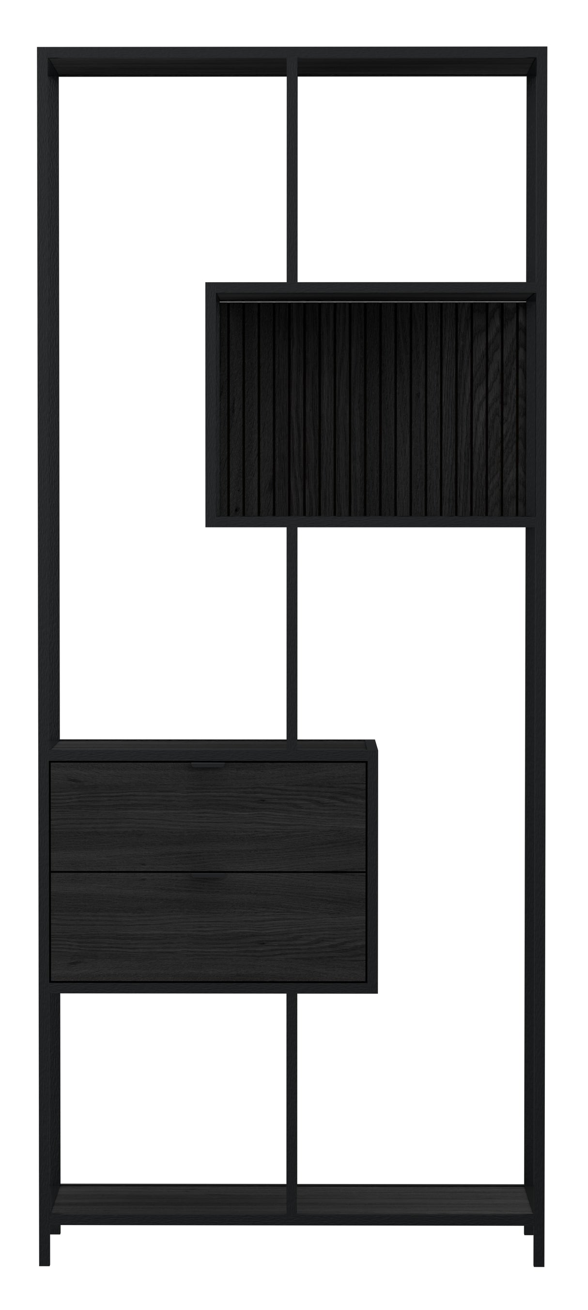 Seaford Bokhylla med 2 Lådor 185x77x35 cm Svart