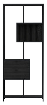 Seaford Bokhylla med 2 Lådor 185x77x35 cm Svart
