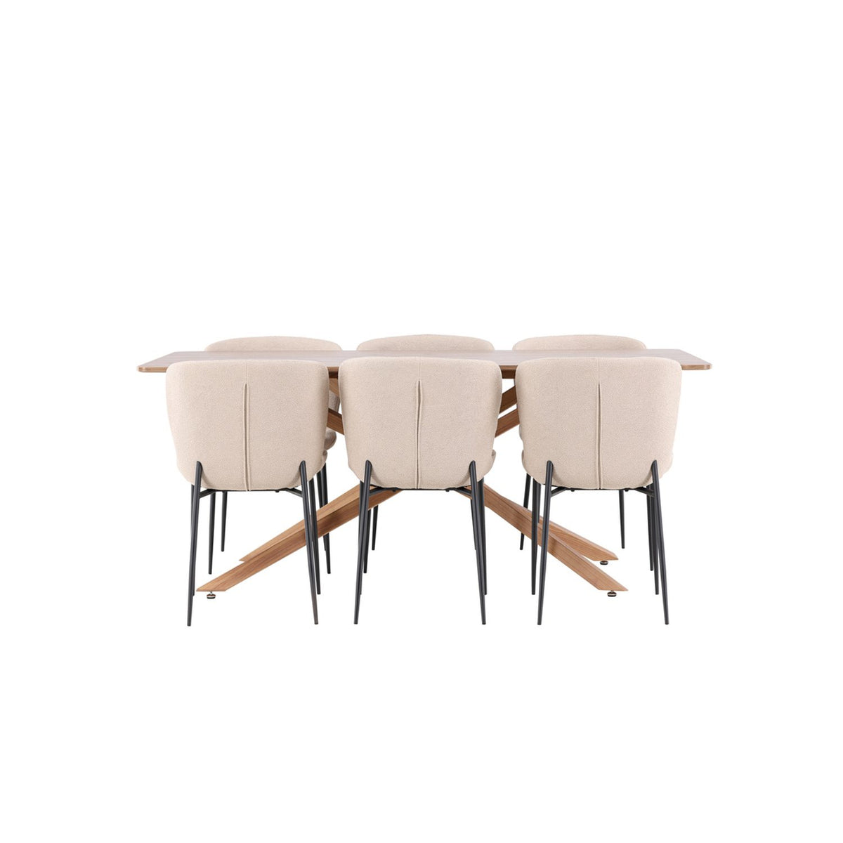Piazza, Modesto Rektangulär matgrupp Beige,Svart, Mocka, 180 x 90