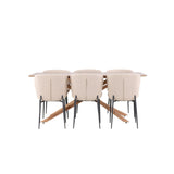 Piazza, Modesto Rektangulär matgrupp Beige,Svart, Mocka, 180 x 90