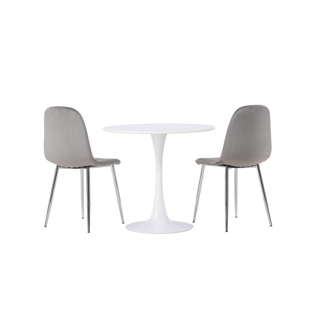 Hamden, Eva Rund matgrupp Silver, Vit, ⌀80