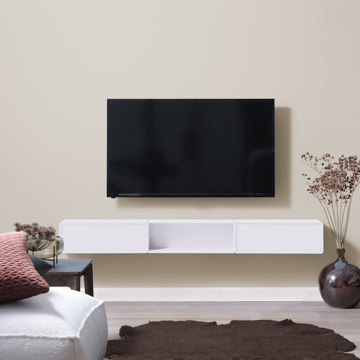 Tulsa Quadrant-skänk väggmonterad  Vit