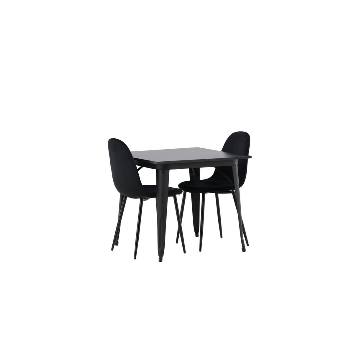 Tempe, Polar Rektangulär matgrupp Svart, Svart, 80 x 80