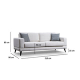 Nordic 3-sits (210 x 90 x 85 cm) Beige 3-sitssoffbädd