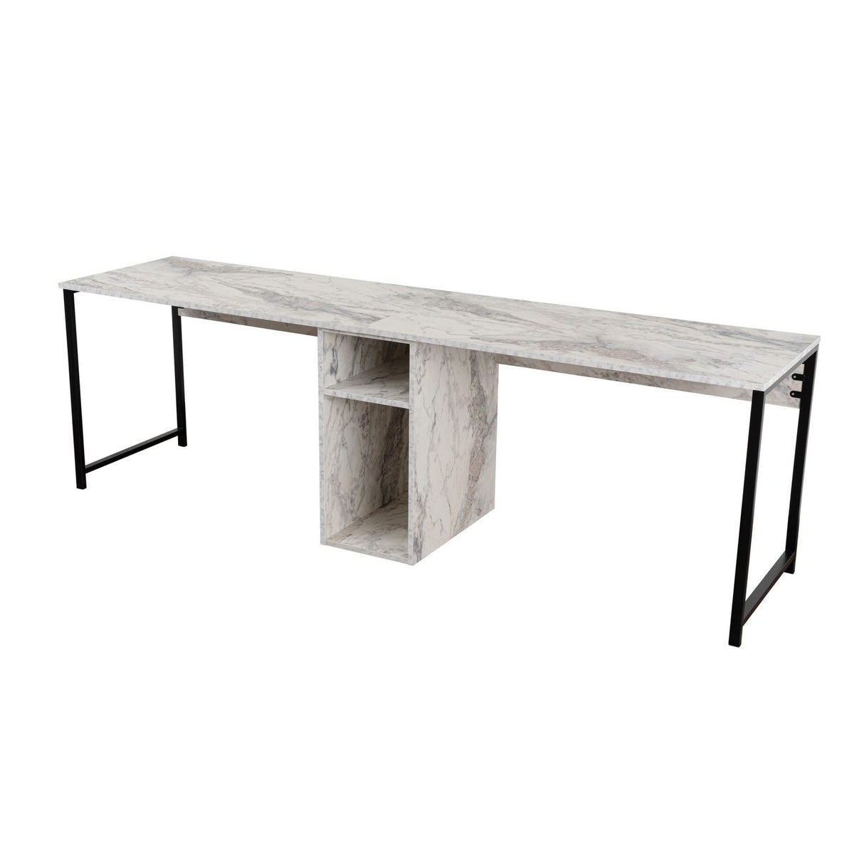 Gaborone dubbel Skrivbord Freesia marmor Svart