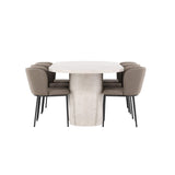 Narvik, Edina Oval matgrupp Svart,Brun, Beige, 200 x 100