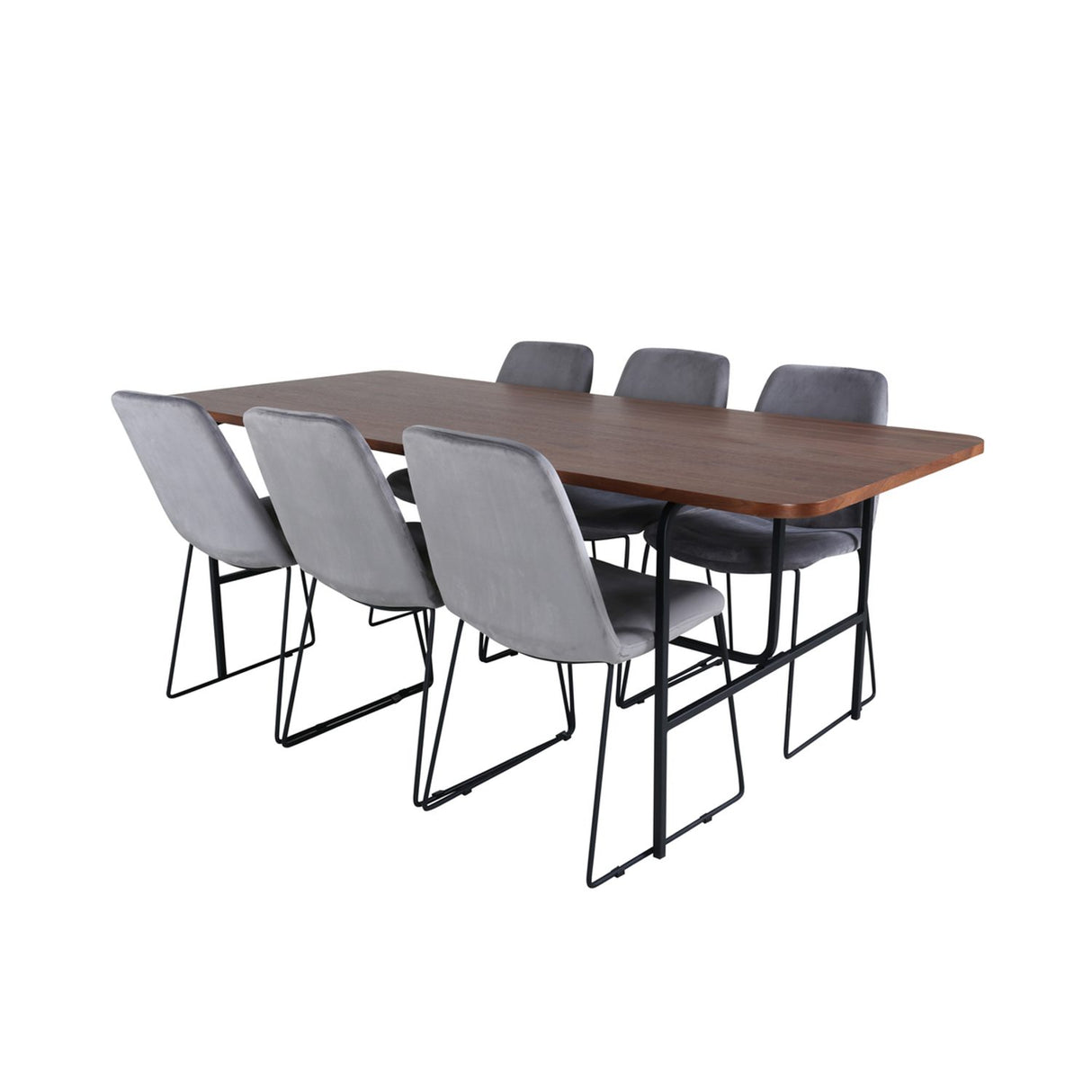 Uno, Muce Rektangulär matgrupp Svart,Grå, Svart,Natur, 200 x 90