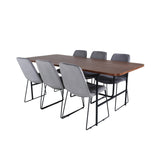 Uno, Muce Rektangulär matgrupp Svart,Grå, Svart,Natur, 200 x 90