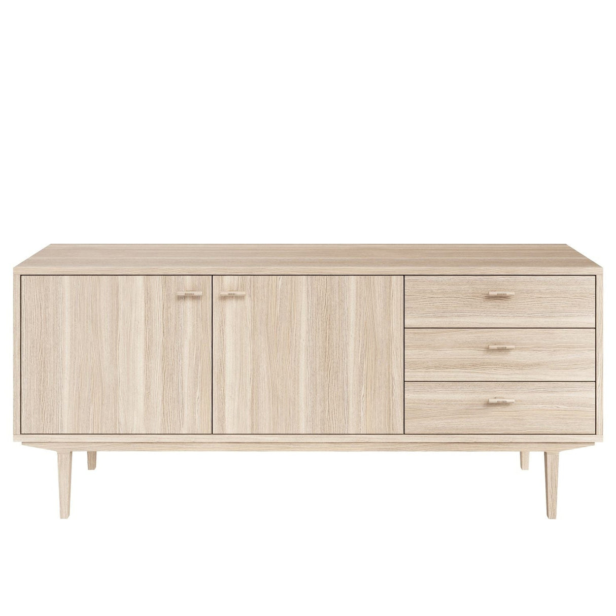 Sideboard Nr.420 2st Trädörrar 3st Lådor 186x80 cm Vitoljad Ek