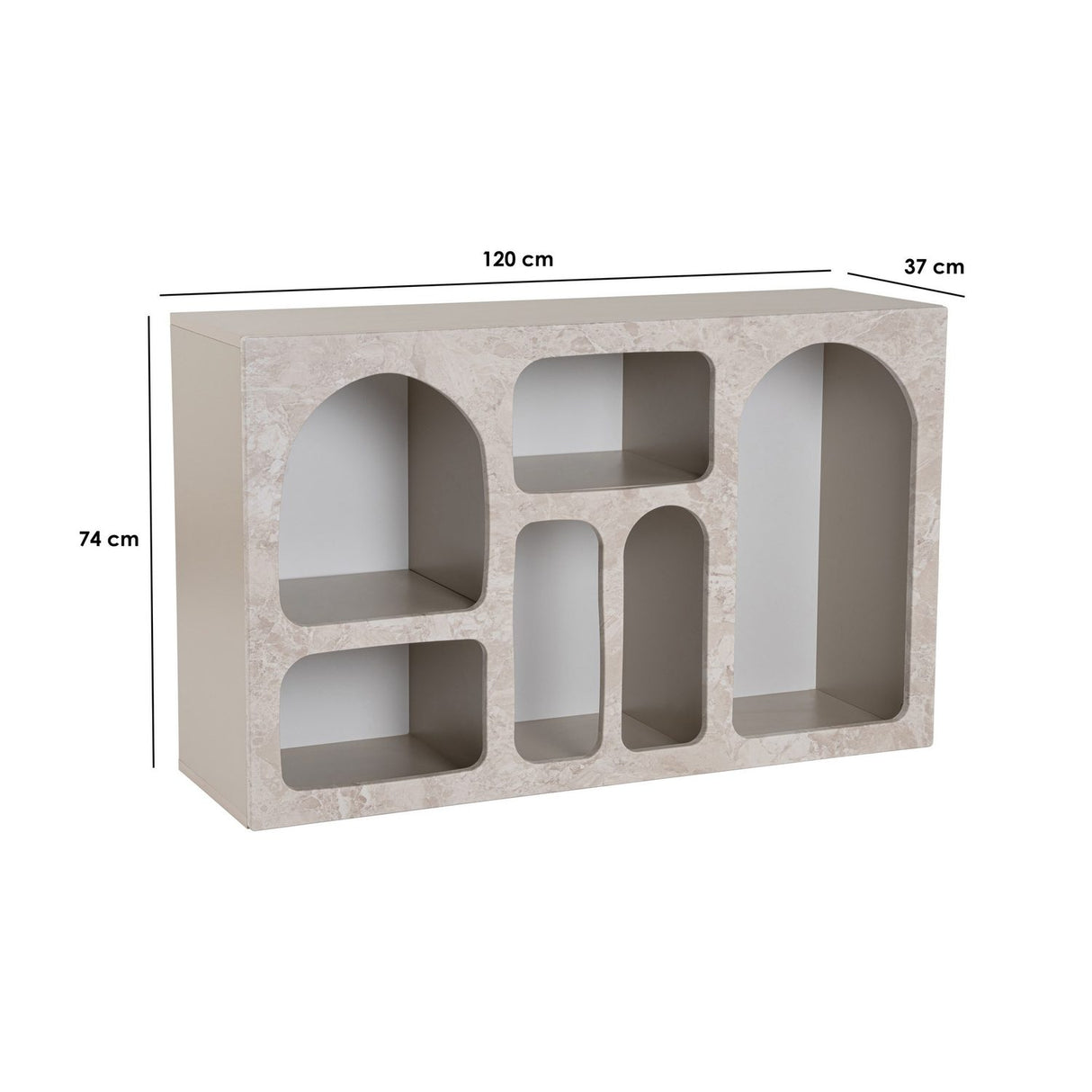 Liva 120 (120 x 74 x 37 cm) Konsol Travertinmarmor sandsten