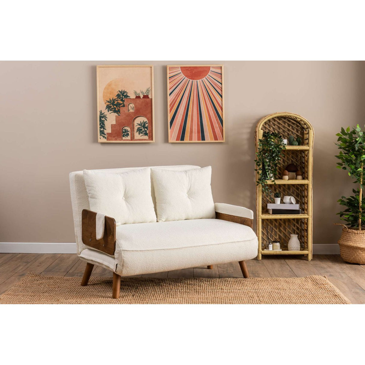 Cosmo Two (78 x 120 x 82 cm) 2-sits bäddsoffa Vit