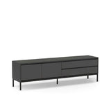Lorenza (180 x 55 x 40 cm) TV-bänk Antracit trä svart svart