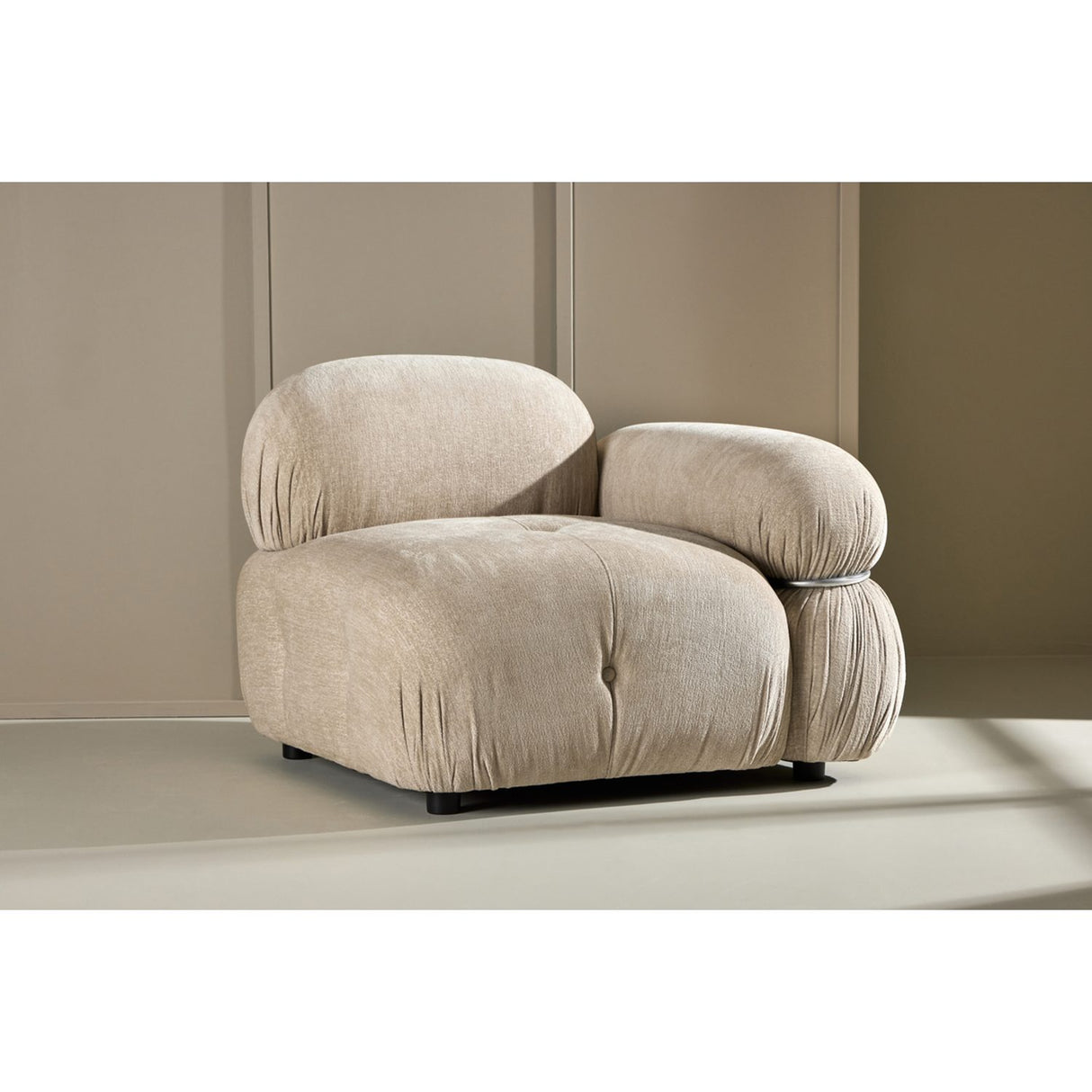 Mika Soffmodul Beige, Vänster Hörndel, Silver