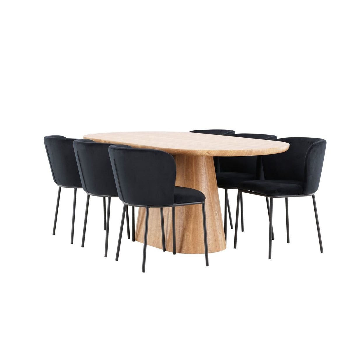 Stjärnö, Edina Oval matgrupp Svart, Natur, 200 x 90