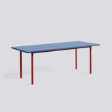 Two-Colour L200 × B90 × H74 cm Matbord Blue, Maroon red – pulverlackerat stål