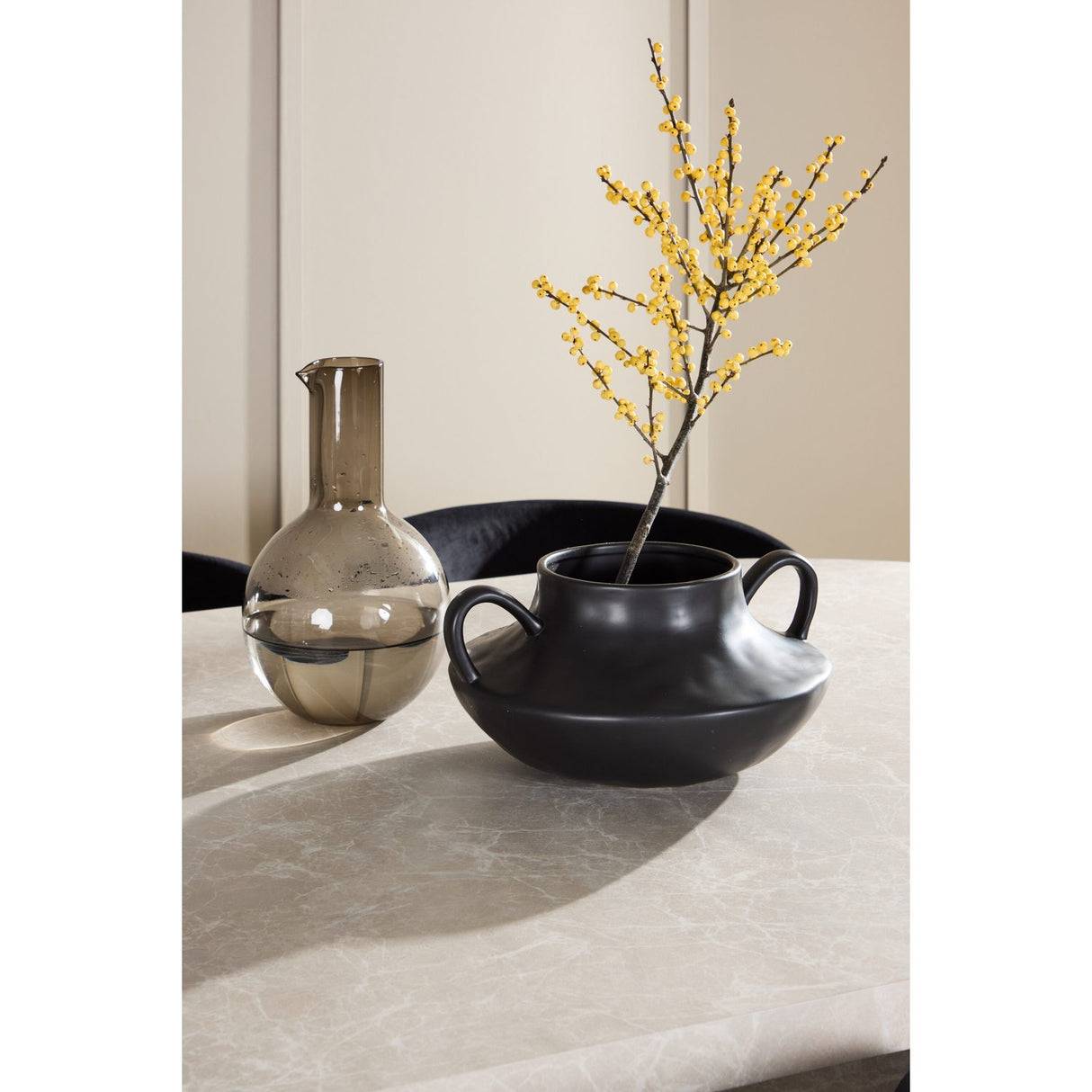 Narvik, Edina Oval matgrupp Svart, Beige, 200 x 100