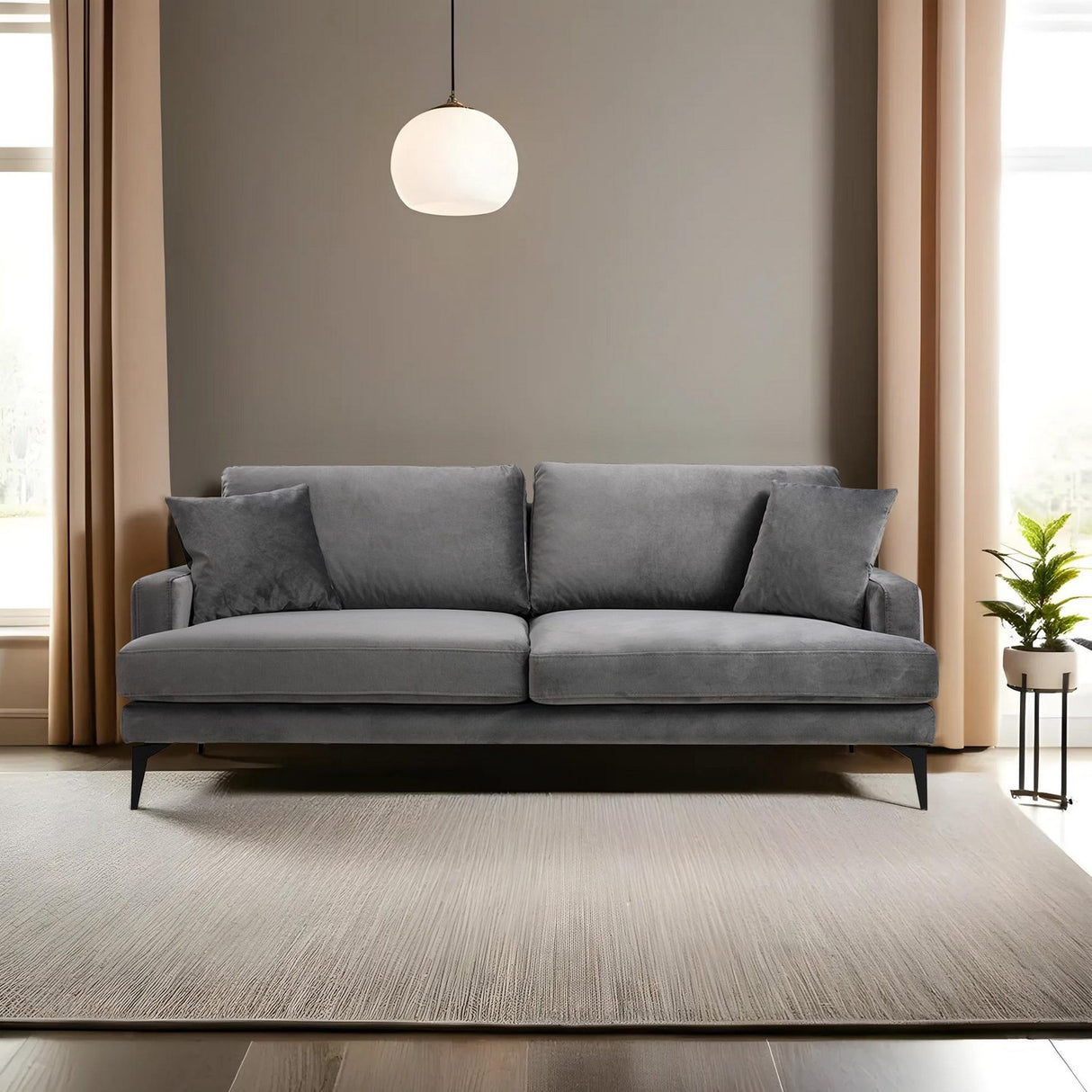 Tbilisi 3-sits (205 x 90 x 88 cm) 3-sitssoffa Grå