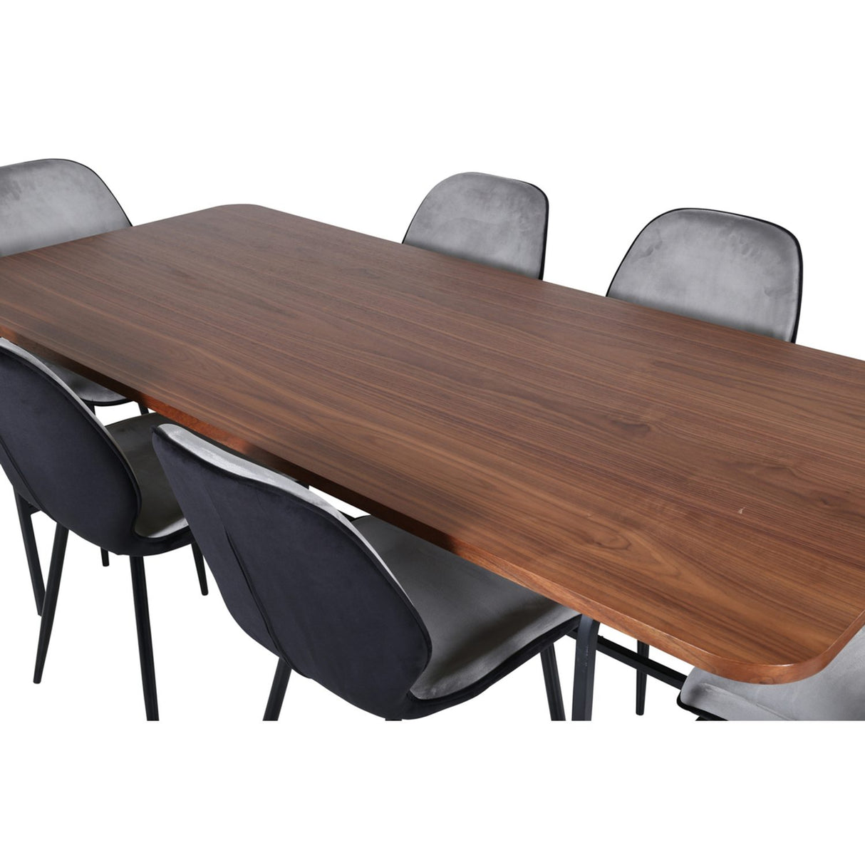 Uno, Emma Rektangulär matgrupp Svart,Grå, Svart,Natur, 200 x 90