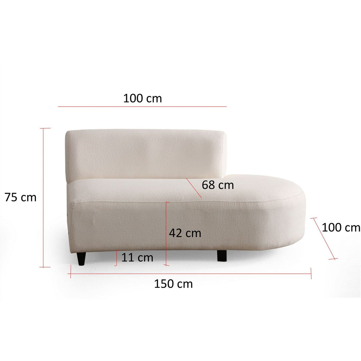 Pinto Divansoffa Cream 390 x 70 x 100 cm